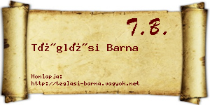 Téglási Barna névjegykártya
