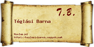 Téglási Barna névjegykártya